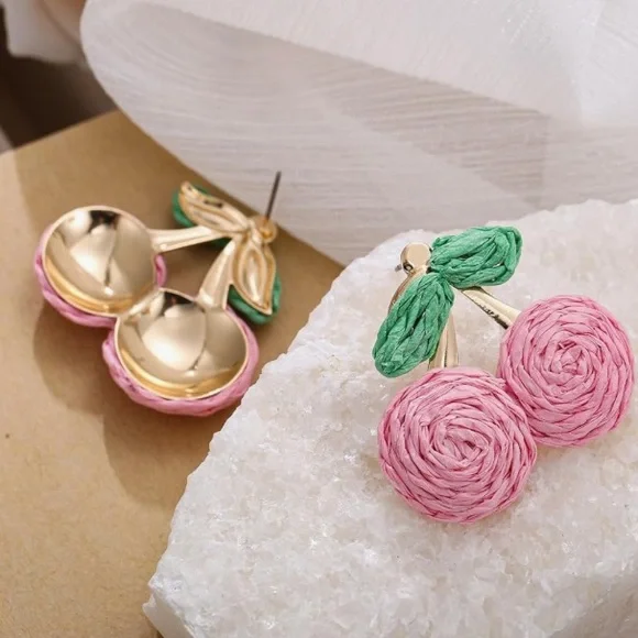 Handmade Cherry Earrings - Picture 4 of 8